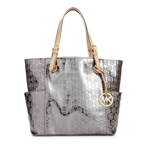 michael kors tote with silver hardware|Michael Kors shopper tote.